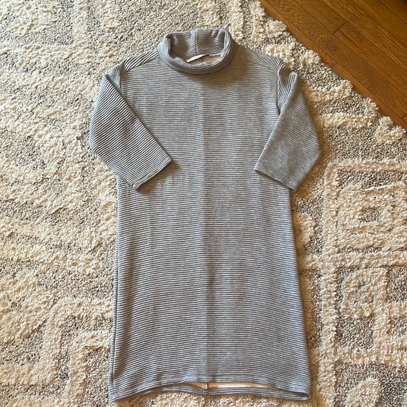 Loft Ribbed Knit 3/4 Sleeve Turtleneck Dress Like New - Picture 2 of 14